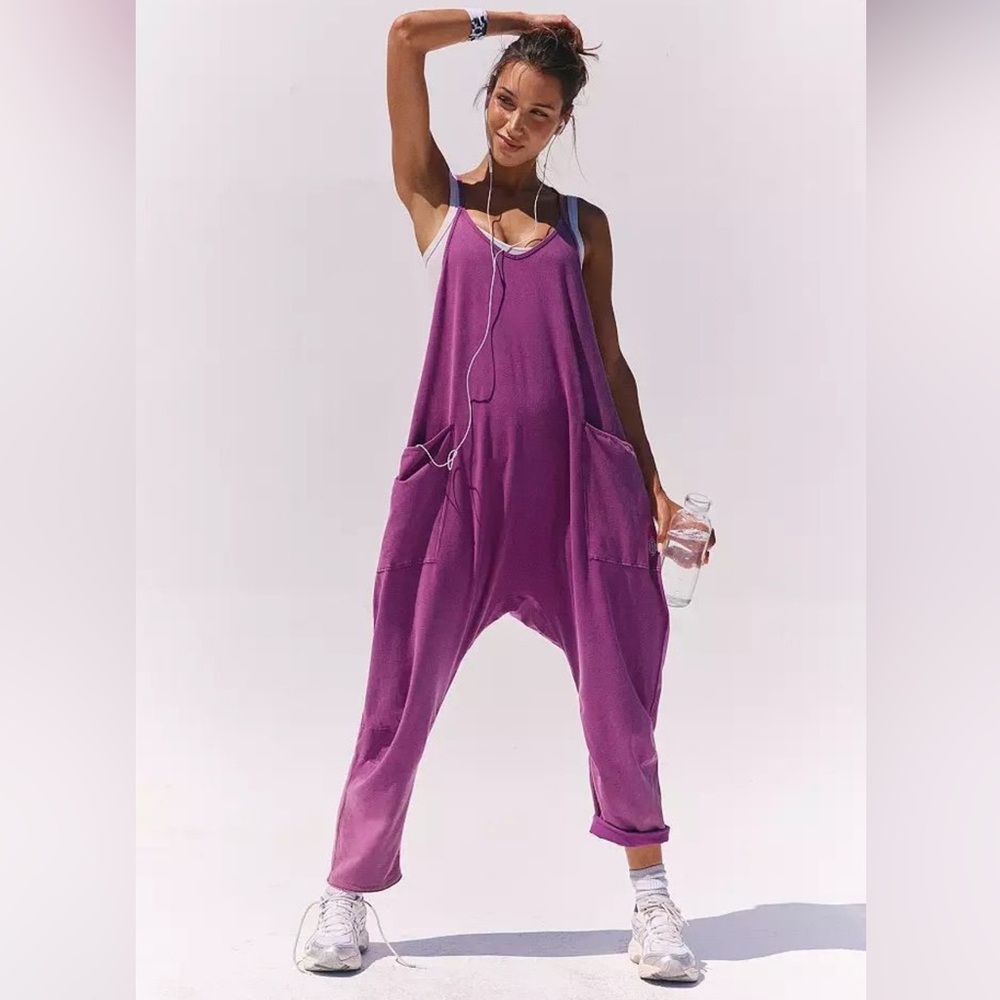 NWT Free People Movement Hot Shot Onesie in Deep Mulberry M - Picture 2 of 9